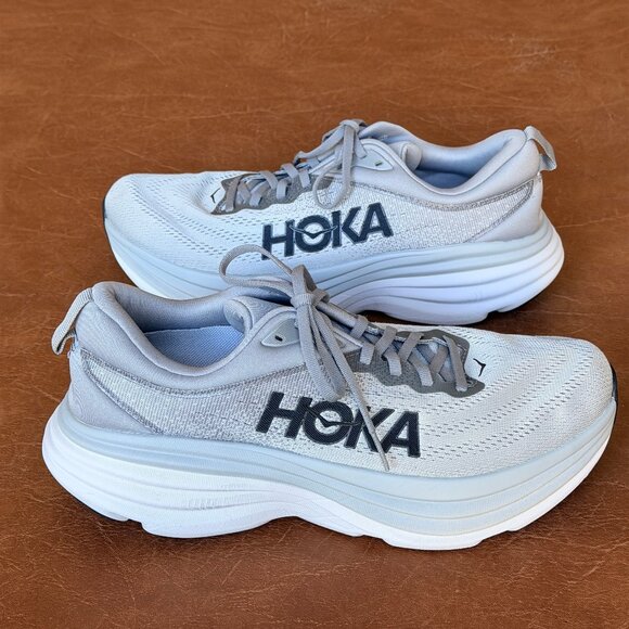 HOKA Men's Gray Bondi 8 Shoes 9.5 - Picture 4 of 17